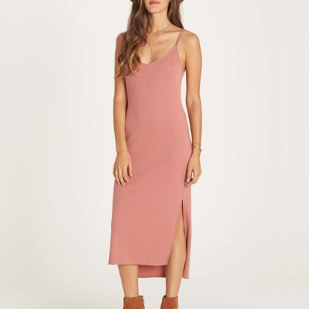 Lulus Billabong Great News Blush Pink Midi Dress